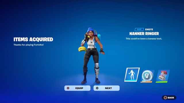 A preview of the Nanner Ringer emote in Fortnite.