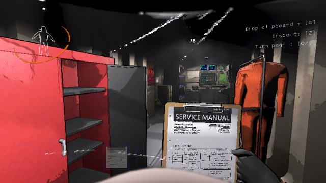 Player holding the Service Manual inside their ship in Lethal Company.