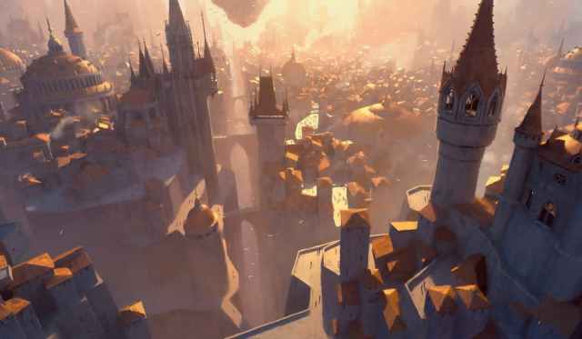Buildings and streets from the MTG plane of Ravnica