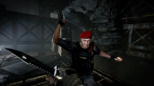 Resident Evil 4 remake VR Krauser knife fight