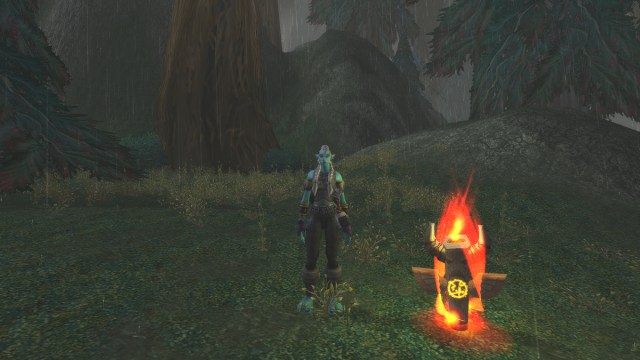 WoW Classic Shaman standing next to a totem in Silverpine Forest