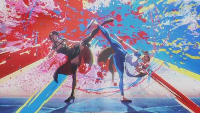 Yor Forger and Chun-Li clashing in a Street Fighter 6 collab promo.