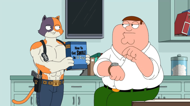 Peter Griffin in the doctors office with Meoscles in Fortnite