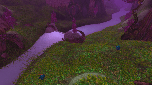 A river in Teldrassil where BLackmoss the Fetid spawns. Mire lurkers can be seen throughout the image while a river runs through its northern quadrant.