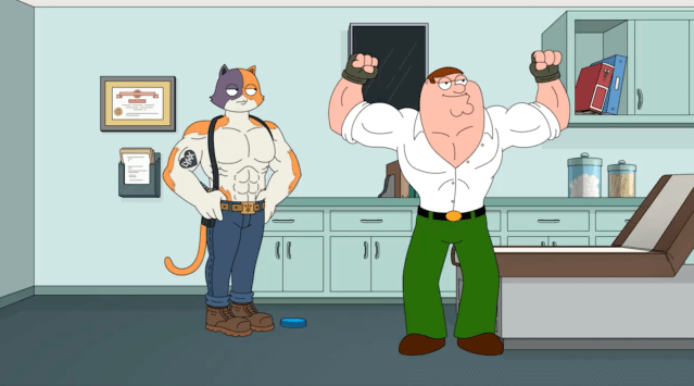 Meowscle and Peter Griffin in Fortnite and Family Guy reveal